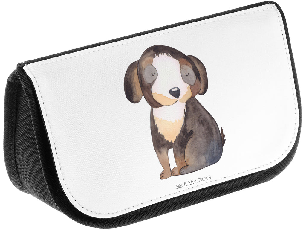 Kosmetiktasche Hund entspannt Kosmetikbeutel, Kulturtasche, Kulturbeutel, Schminktasche, Make-Up Tasche, Hund, Hundemotiv, Haustier, Hunderasse, Tierliebhaber, Hundebesitzer, Sprüche, schwarzer Hund, Hundeliebe, Liebe, Hundeglück