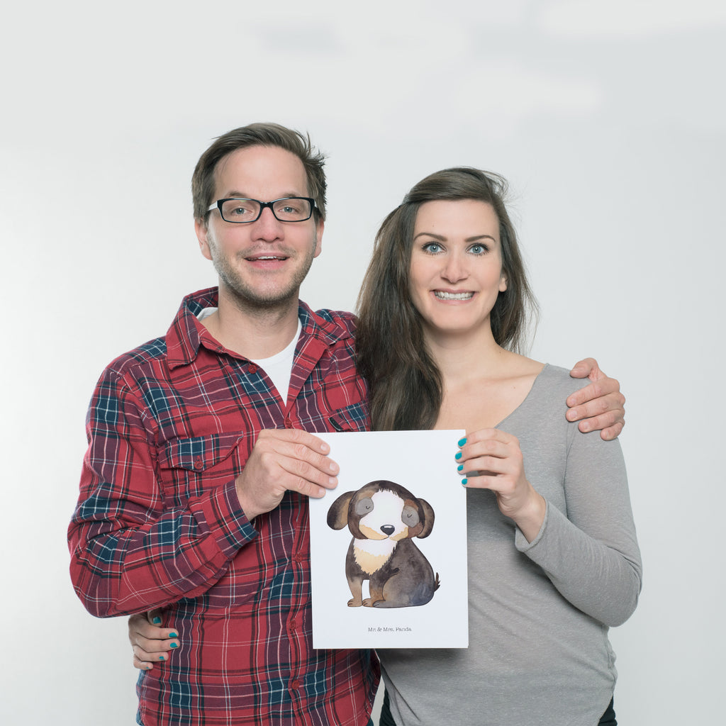 Poster Hund entspannt Poster, Wandposter, Bild, Wanddeko, Küchenposter, Kinderposter, Wanddeko Bild, Raumdekoration, Wanddekoration, Handgemaltes Poster, Mr. & Mrs. Panda Poster, Designposter, Kunstdruck, Posterdruck, Hund, Hundemotiv, Haustier, Hunderasse, Tierliebhaber, Hundebesitzer, Sprüche, schwarzer Hund, Hundeliebe, Liebe, Hundeglück