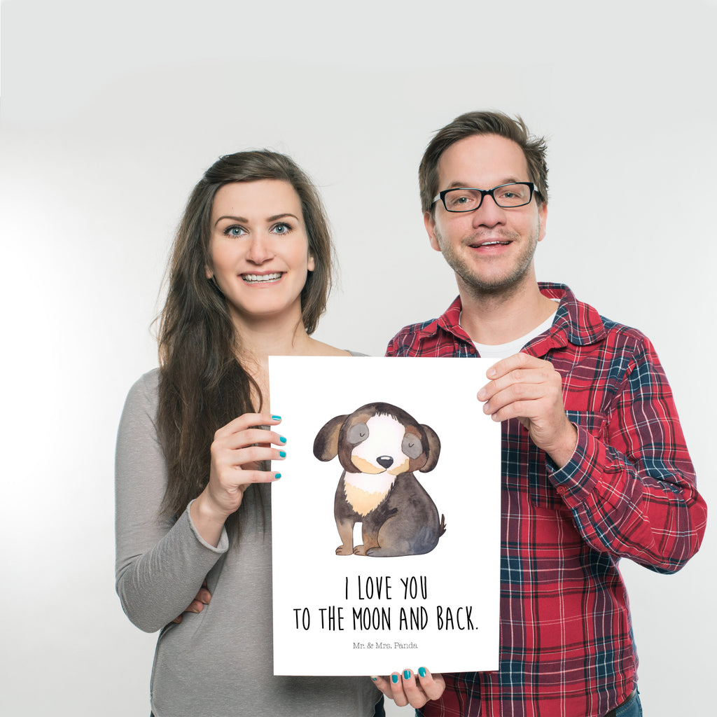 Poster Hund entspannt Poster, Wandposter, Bild, Wanddeko, Küchenposter, Kinderposter, Wanddeko Bild, Raumdekoration, Wanddekoration, Handgemaltes Poster, Mr. & Mrs. Panda Poster, Designposter, Kunstdruck, Posterdruck, Hund, Hundemotiv, Haustier, Hunderasse, Tierliebhaber, Hundebesitzer, Sprüche, schwarzer Hund, Hundeliebe, Liebe, Hundeglück