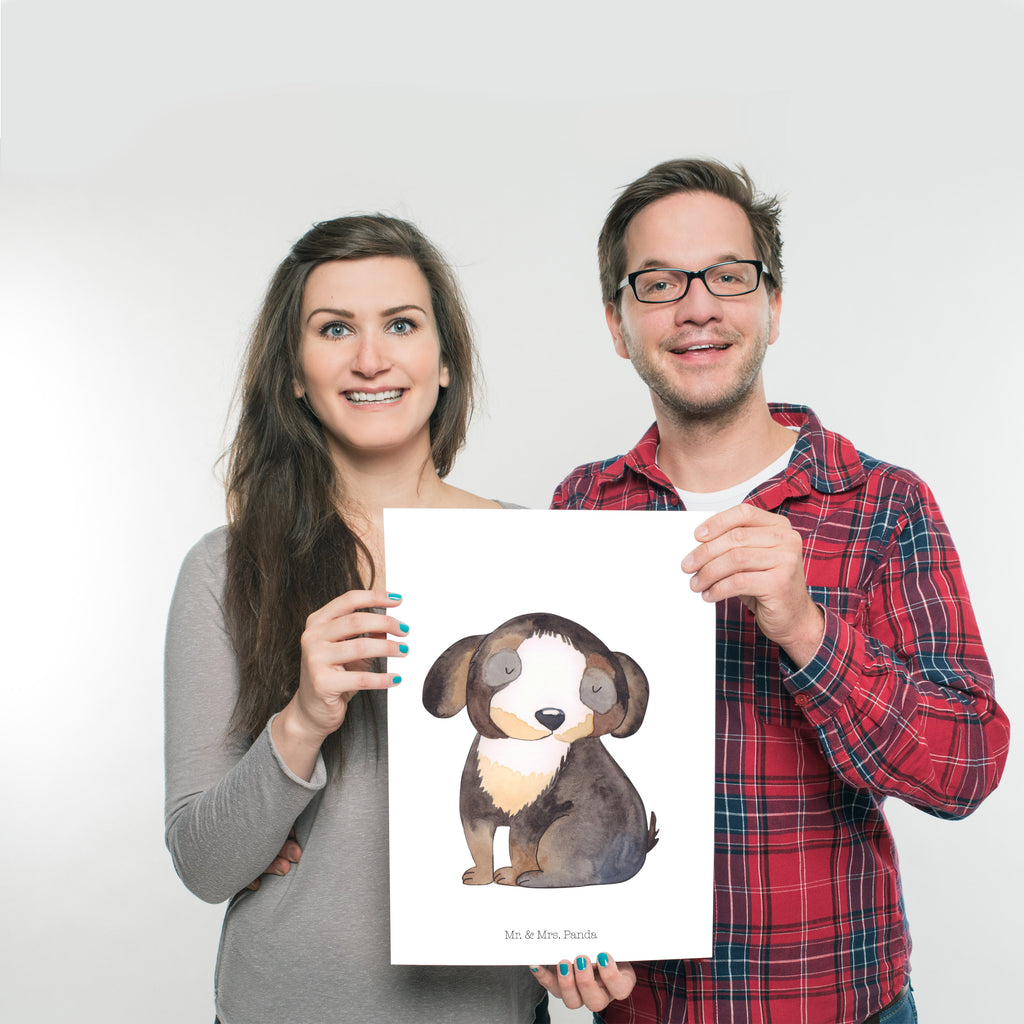 Poster Hund entspannt Poster, Wandposter, Bild, Wanddeko, Küchenposter, Kinderposter, Wanddeko Bild, Raumdekoration, Wanddekoration, Handgemaltes Poster, Mr. & Mrs. Panda Poster, Designposter, Kunstdruck, Posterdruck, Hund, Hundemotiv, Haustier, Hunderasse, Tierliebhaber, Hundebesitzer, Sprüche, schwarzer Hund, Hundeliebe, Liebe, Hundeglück