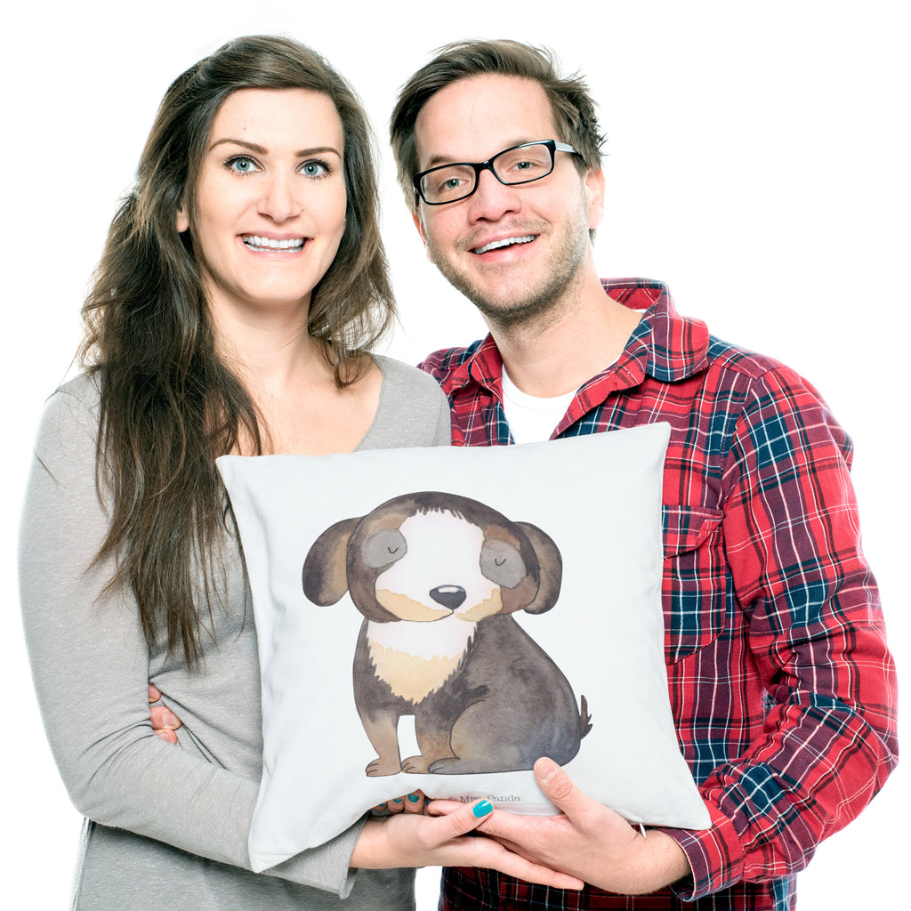 40x40 Kissen Hund entspannt Kissenhülle, Kopfkissen, Sofakissen, Dekokissen, Motivkissen, Hund, Hundemotiv, Haustier, Hunderasse, Tierliebhaber, Hundebesitzer, Sprüche, schwarzer Hund, Hundeliebe, Liebe, Hundeglück