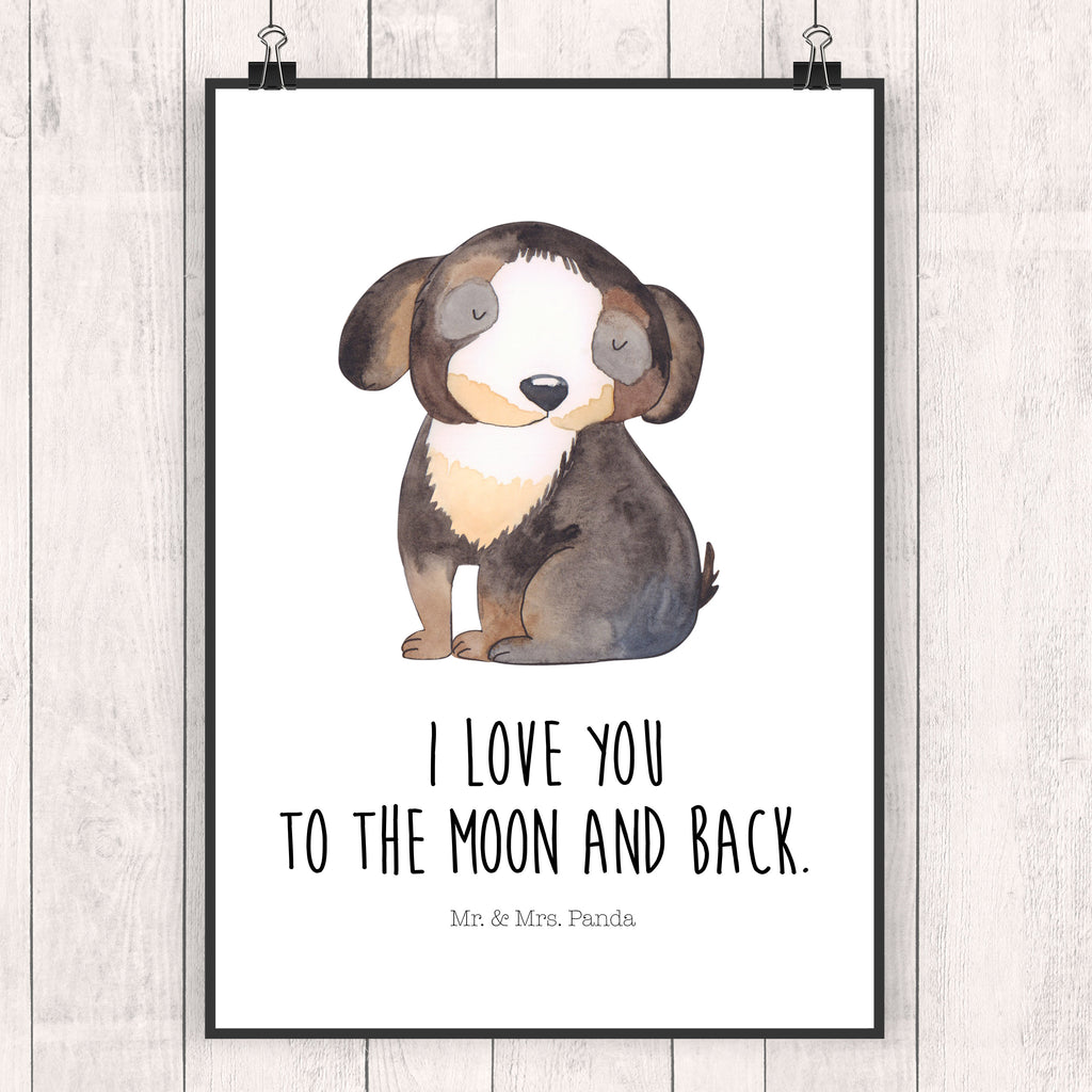 Poster Hund entspannt Poster, Wandposter, Bild, Wanddeko, Küchenposter, Kinderposter, Wanddeko Bild, Raumdekoration, Wanddekoration, Handgemaltes Poster, Mr. & Mrs. Panda Poster, Designposter, Kunstdruck, Posterdruck, Hund, Hundemotiv, Haustier, Hunderasse, Tierliebhaber, Hundebesitzer, Sprüche, schwarzer Hund, Hundeliebe, Liebe, Hundeglück
