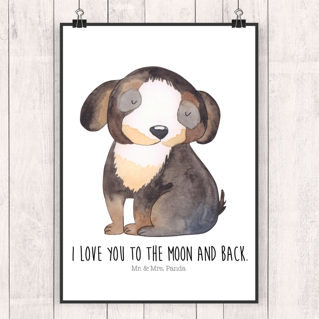 Poster Hund entspannt Poster, Wandposter, Bild, Wanddeko, Küchenposter, Kinderposter, Wanddeko Bild, Raumdekoration, Wanddekoration, Handgemaltes Poster, Mr. & Mrs. Panda Poster, Designposter, Kunstdruck, Posterdruck, Hund, Hundemotiv, Haustier, Hunderasse, Tierliebhaber, Hundebesitzer, Sprüche, schwarzer Hund, Hundeliebe, Liebe, Hundeglück