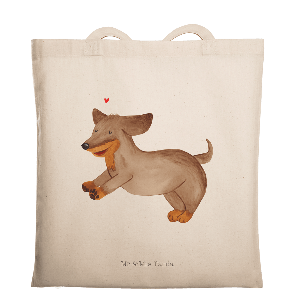 Tragetasche Hund Dackel fröhlich Beuteltasche, Beutel, Einkaufstasche, Jutebeutel, Stoffbeutel, Hund, Hundemotiv, Haustier, Hunderasse, Tierliebhaber, Hundebesitzer, Sprüche, Hunde, Dackel, Dachshund, happy dog