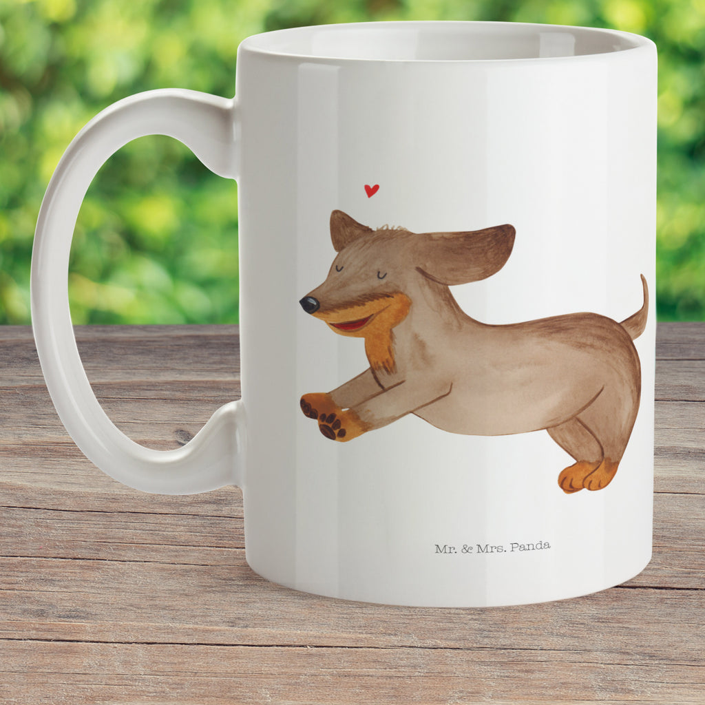 Kindertasse Hund Dackel fröhlich Kunststoff Tasse, Kindergarten, Tasse, Trinkbecher, Camping Becher, Kaffeetasse, Kunststoffbecher, Kindergartenbecher, Outdoorgeschirr, Kunststoffgeschirr, Reisebecher, Reisetasse, Kinderbecher, Hund, Hundemotiv, Haustier, Hunderasse, Tierliebhaber, Hundebesitzer, Sprüche, Hunde, Dackel, Dachshund, happy dog