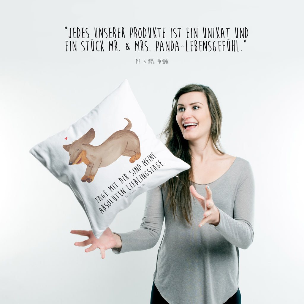 40x40 Kissen Hund Dackel fröhlich Kissenhülle, Kopfkissen, Sofakissen, Dekokissen, Motivkissen, Hund, Hundemotiv, Haustier, Hunderasse, Tierliebhaber, Hundebesitzer, Sprüche, Hunde, Dackel, Dachshund, happy dog