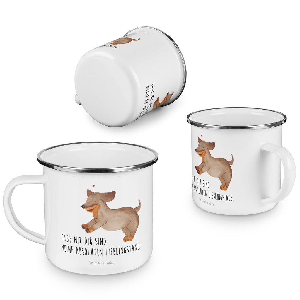 Camping Emaille Tasse Hund Dackel fröhlich Campingtasse, Trinkbecher, Metalltasse, Outdoor Tasse, Emaille Trinkbecher, Blechtasse Outdoor, Emaille Campingbecher, Edelstahl Trinkbecher, Metalltasse für Camping, Kaffee Blechtasse, Camping Tasse Metall, Hund, Hundemotiv, Haustier, Hunderasse, Tierliebhaber, Hundebesitzer, Sprüche, Hunde, Dackel, Dachshund, happy dog