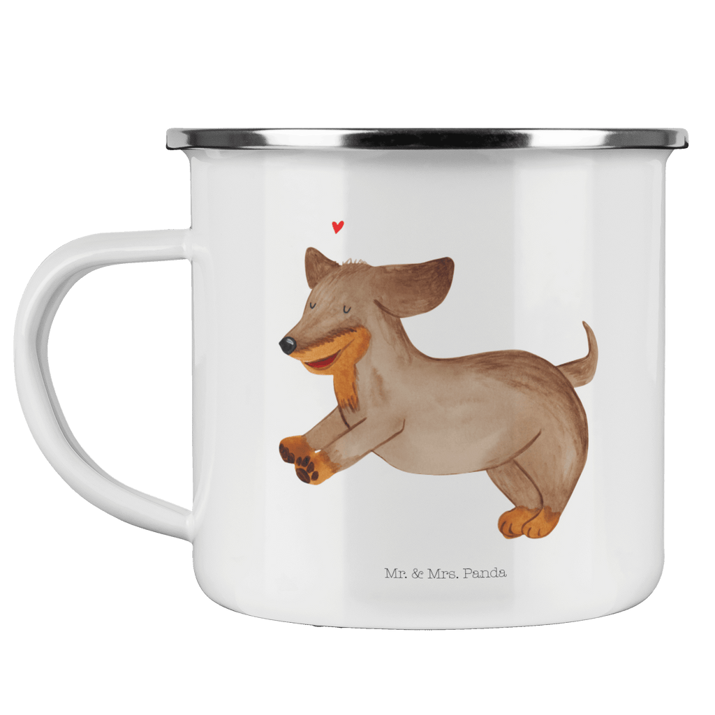 Camping Emaille Tasse Hund Dackel fröhlich Campingtasse, Trinkbecher, Metalltasse, Outdoor Tasse, Emaille Trinkbecher, Blechtasse Outdoor, Emaille Campingbecher, Edelstahl Trinkbecher, Metalltasse für Camping, Kaffee Blechtasse, Camping Tasse Metall, Hund, Hundemotiv, Haustier, Hunderasse, Tierliebhaber, Hundebesitzer, Sprüche, Hunde, Dackel, Dachshund, happy dog