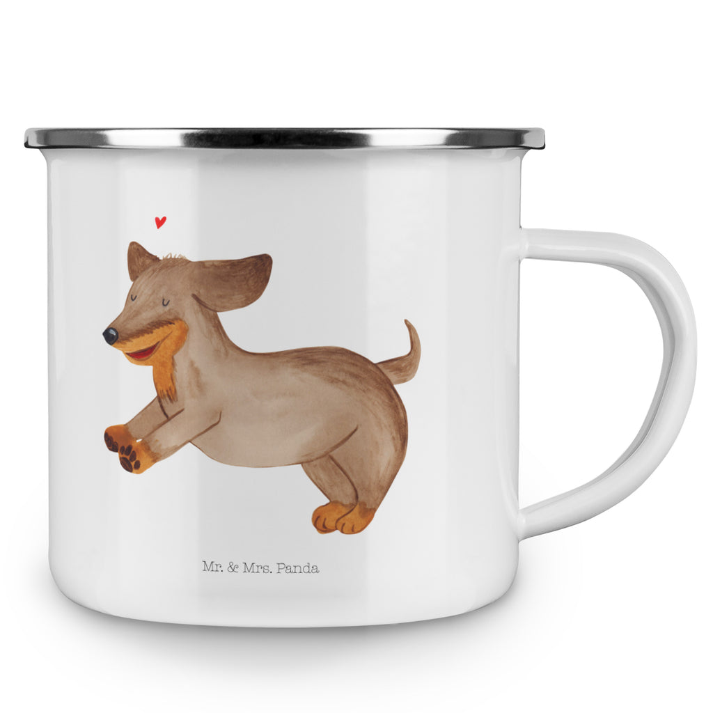 Camping Emaille Tasse Hund Dackel fröhlich Campingtasse, Trinkbecher, Metalltasse, Outdoor Tasse, Emaille Trinkbecher, Blechtasse Outdoor, Emaille Campingbecher, Edelstahl Trinkbecher, Metalltasse für Camping, Kaffee Blechtasse, Camping Tasse Metall, Hund, Hundemotiv, Haustier, Hunderasse, Tierliebhaber, Hundebesitzer, Sprüche, Hunde, Dackel, Dachshund, happy dog
