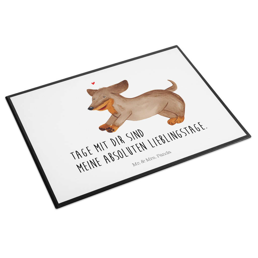 Schreibtischunterlage Hund Dackel fröhlich Schreibunterlage, Schreibtischauflage, Bürobedarf, Büroartikel, Schreibwaren, Schreibtisch Unterlagen, Schreibtischunterlage Groß, Hund, Hundemotiv, Haustier, Hunderasse, Tierliebhaber, Hundebesitzer, Sprüche, Hunde, Dackel, Dachshund, happy dog