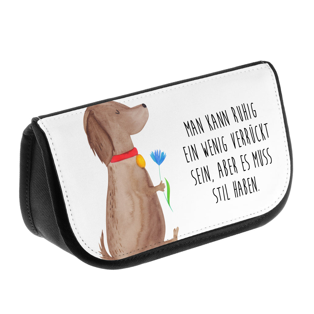 Kosmetiktasche Hund Blume Kosmetikbeutel, Kulturtasche, Kulturbeutel, Schminktasche, Make-Up Tasche, Hund, Hundemotiv, Haustier, Hunderasse, Tierliebhaber, Hundebesitzer, Sprüche, Hunde, Frauchen, Hundeliebe