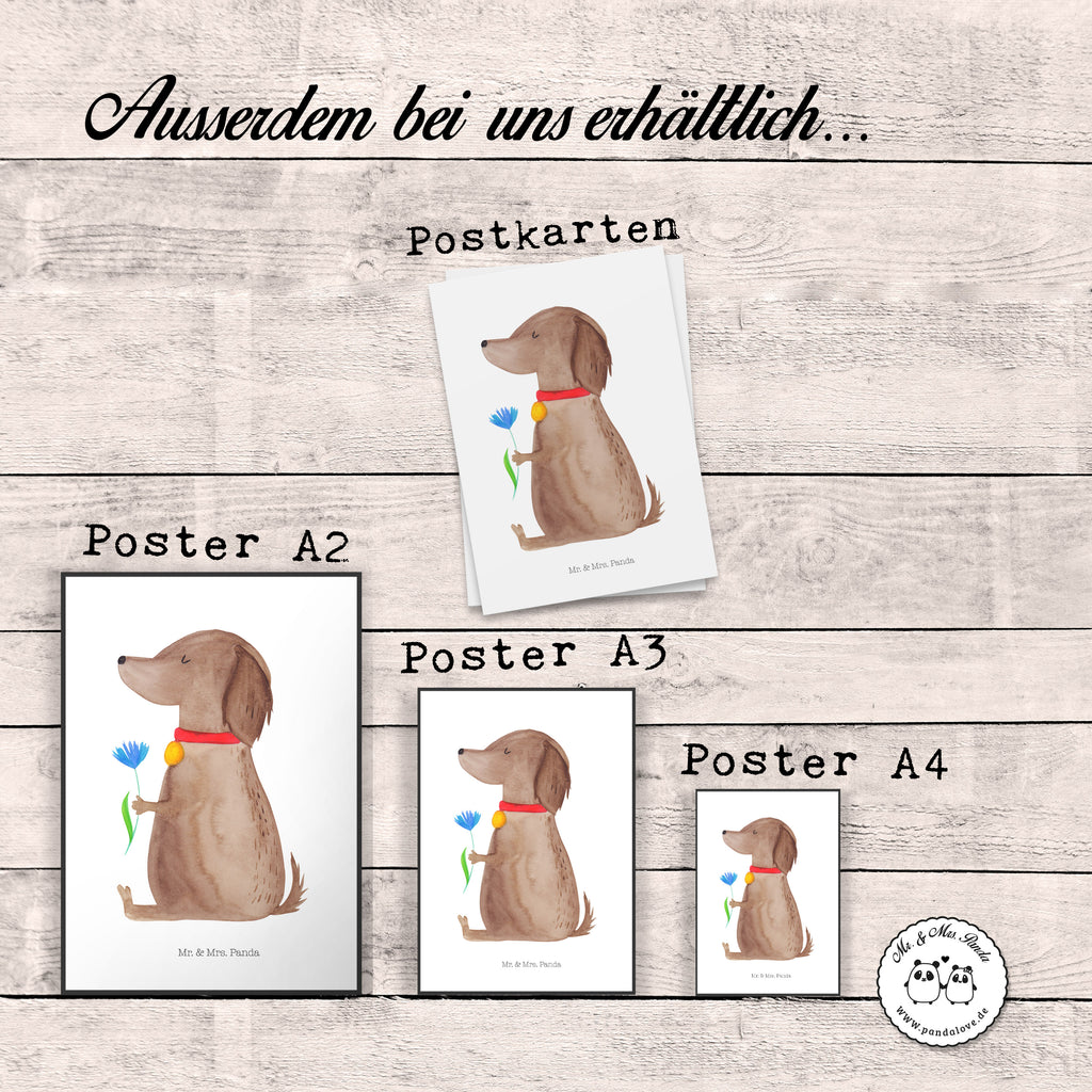 Poster Hund Blume Poster, Wandposter, Bild, Wanddeko, Küchenposter, Kinderposter, Wanddeko Bild, Raumdekoration, Wanddekoration, Handgemaltes Poster, Mr. & Mrs. Panda Poster, Designposter, Kunstdruck, Posterdruck, Hund, Hundemotiv, Haustier, Hunderasse, Tierliebhaber, Hundebesitzer, Sprüche, Hunde, Frauchen, Hundeliebe