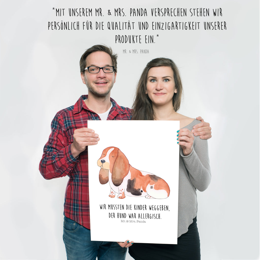 Poster Hund Basset Hound Poster, Wandposter, Bild, Wanddeko, Küchenposter, Kinderposter, Wanddeko Bild, Raumdekoration, Wanddekoration, Handgemaltes Poster, Mr. & Mrs. Panda Poster, Designposter, Kunstdruck, Posterdruck, Hund, Hundemotiv, Haustier, Hunderasse, Tierliebhaber, Hundebesitzer, Sprüche, Basset Hound, Basset, Hundeliebe, kinderlos