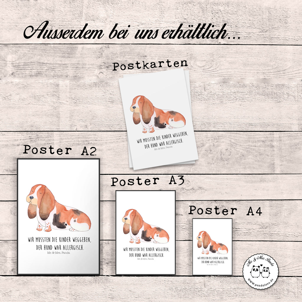Poster Hund Basset Hound Poster, Wandposter, Bild, Wanddeko, Küchenposter, Kinderposter, Wanddeko Bild, Raumdekoration, Wanddekoration, Handgemaltes Poster, Mr. & Mrs. Panda Poster, Designposter, Kunstdruck, Posterdruck, Hund, Hundemotiv, Haustier, Hunderasse, Tierliebhaber, Hundebesitzer, Sprüche, Basset Hound, Basset, Hundeliebe, kinderlos