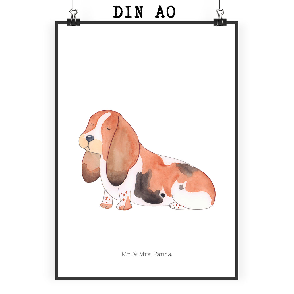 Poster Hund Basset Hound Poster, Wandposter, Bild, Wanddeko, Küchenposter, Kinderposter, Wanddeko Bild, Raumdekoration, Wanddekoration, Handgemaltes Poster, Mr. & Mrs. Panda Poster, Designposter, Kunstdruck, Posterdruck, Hund, Hundemotiv, Haustier, Hunderasse, Tierliebhaber, Hundebesitzer, Sprüche, Basset Hound, Basset, Hundeliebe, kinderlos