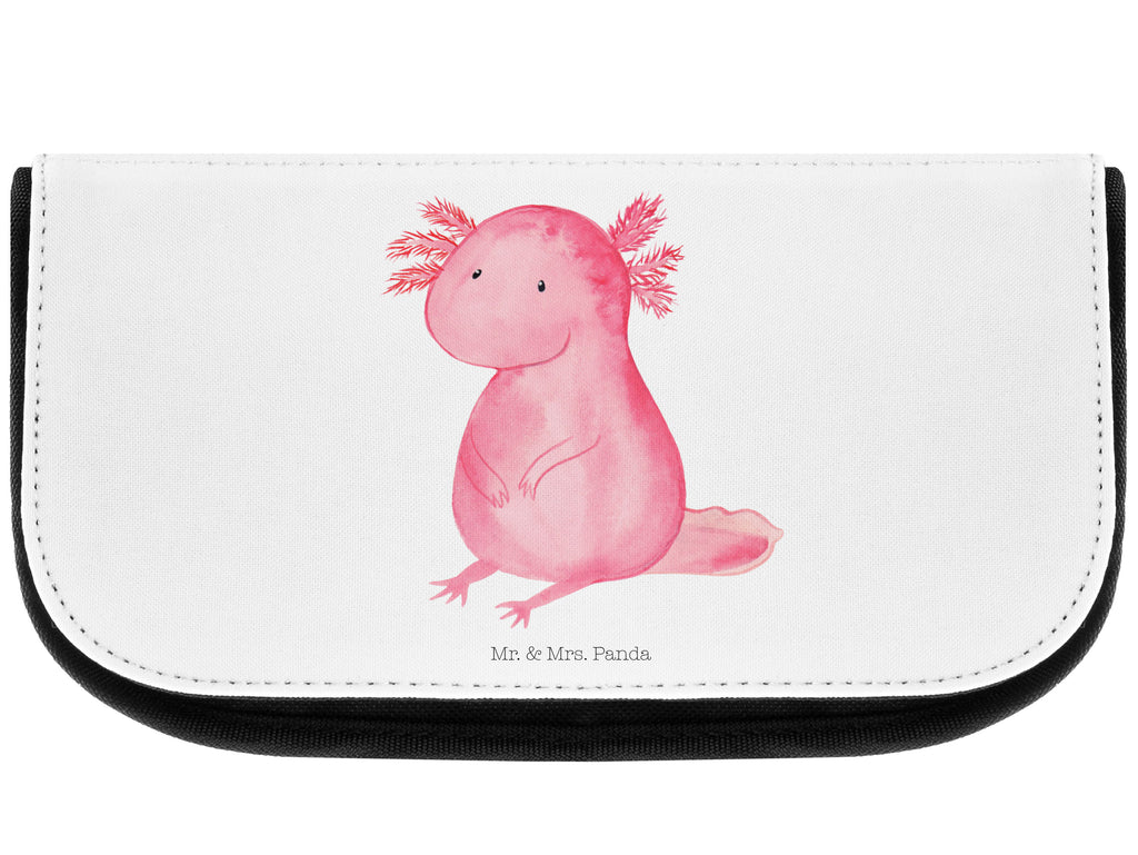 Kosmetiktasche Axolotl Kosmetikbeutel, Kulturtasche, Kulturbeutel, Schminktasche, Make-Up Tasche, Axolotl, Molch, Axolot, vergnügt, fröhlich, zufrieden, Lebensstil, Weisheit, Lebensweisheit, Liebe, Freundin