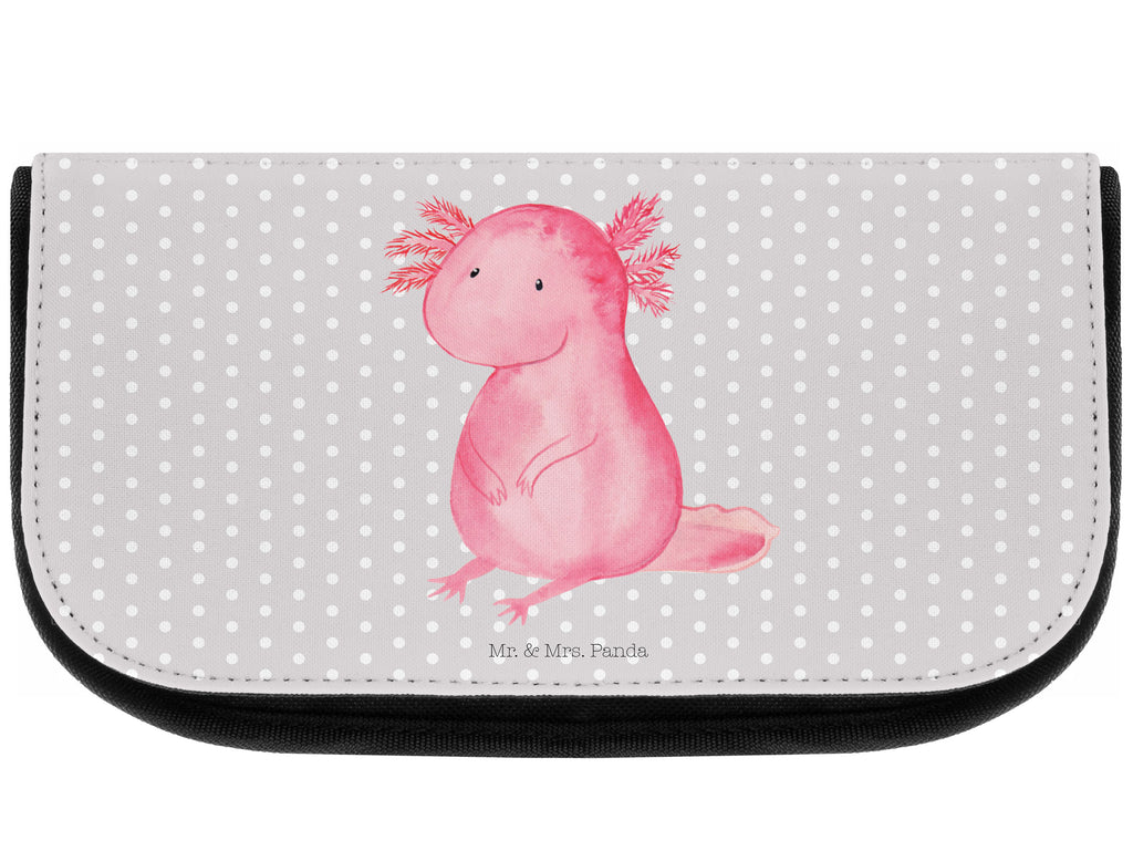 Kosmetiktasche Axolotl Kosmetikbeutel, Kulturtasche, Kulturbeutel, Schminktasche, Make-Up Tasche, Axolotl, Molch, Axolot, vergnügt, fröhlich, zufrieden, Lebensstil, Weisheit, Lebensweisheit, Liebe, Freundin