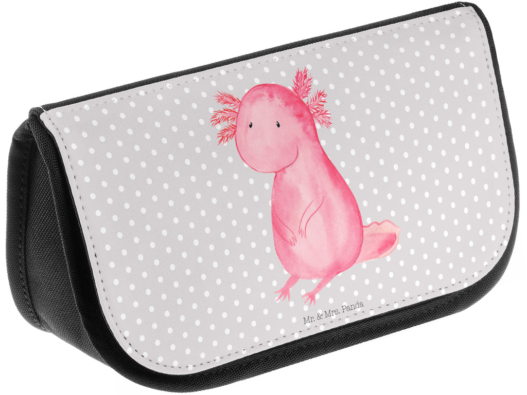 Kosmetiktasche Axolotl Kosmetikbeutel, Kulturtasche, Kulturbeutel, Schminktasche, Make-Up Tasche, Axolotl, Molch, Axolot, vergnügt, fröhlich, zufrieden, Lebensstil, Weisheit, Lebensweisheit, Liebe, Freundin