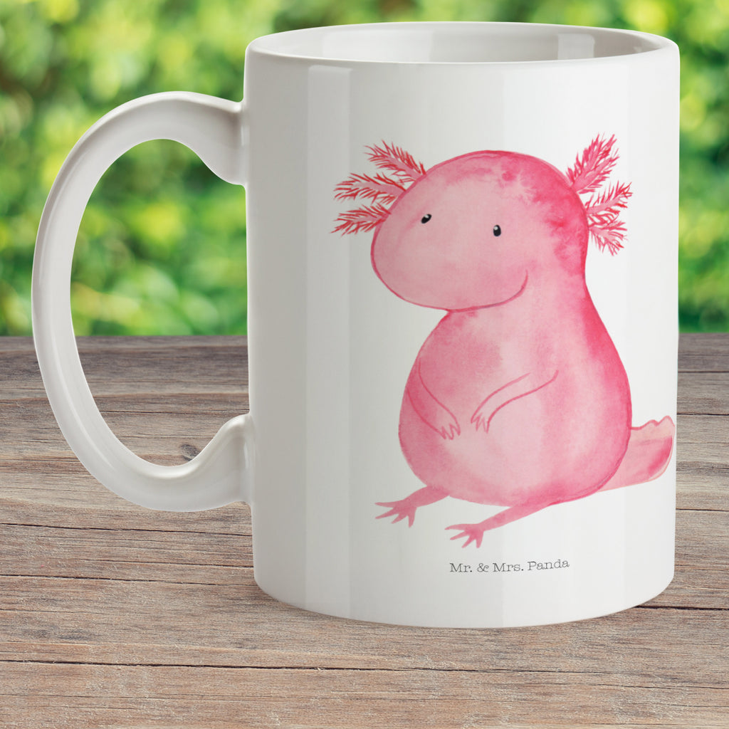 Kindertasse Axolotl Kunststoff Tasse, Kindergarten, Tasse, Trinkbecher, Camping Becher, Kaffeetasse, Kunststoffbecher, Kindergartenbecher, Outdoorgeschirr, Kunststoffgeschirr, Reisebecher, Reisetasse, Kinderbecher, Axolotl, Molch, Axolot, vergnügt, fröhlich, zufrieden, Lebensstil, Weisheit, Lebensweisheit, Liebe, Freundin