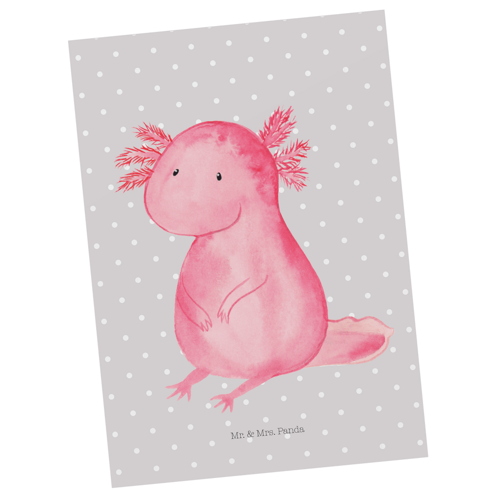Postkarte Axolotl Geschenkkarte, Grußkarte, Karte, Einladung, Ansichtskarte, Geburtstagskarte, Einladungskarte, Axolotl, Molch, Axolot, vergnügt, fröhlich, zufrieden, Lebensstil, Weisheit, Lebensweisheit, Liebe, Freundin