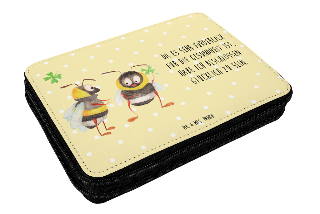 Federmappe Hummeln mit Kleeblatt Federmappe, Stiftetasche, Stifte Etui, Schule, Einschulung, Geschenk, Kind, Schüler, Schülerin, Stifterolle, Federmäppchen, Motiv, Grundschule, Federmäppchen bedruckt, Büro Stifte Etui, Bestückte Federmappe, Kinder Federmappe, Federmappe Einschulung, Tiermotive, Gute Laune, lustige Sprüche, Tiere, Hummel, Biene, Spruch positiv, Biene Deko, Spruch schön, glücklich sein, glücklich werden, Spruch fröhlich