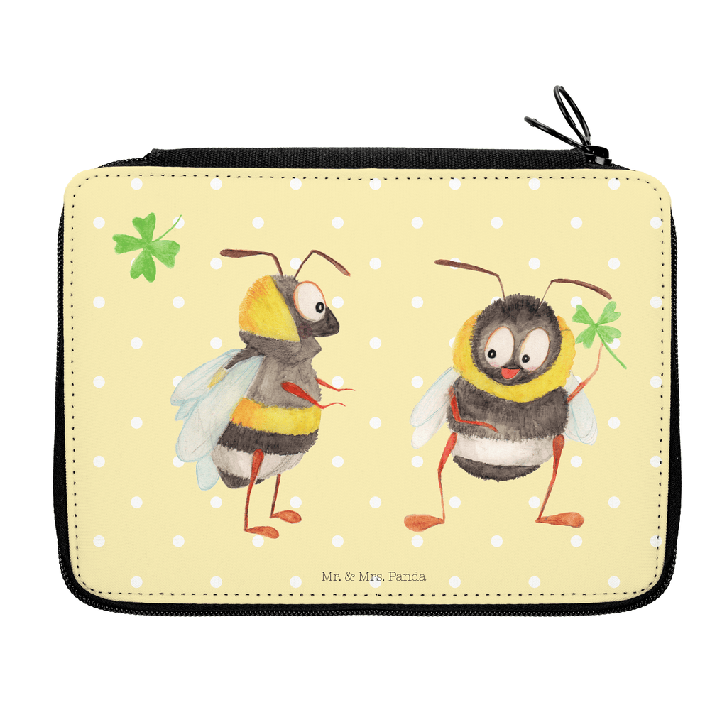 Federmappe Hummeln mit Kleeblatt Federmappe, Stiftetasche, Stifte Etui, Schule, Einschulung, Geschenk, Kind, Schüler, Schülerin, Stifterolle, Federmäppchen, Motiv, Grundschule, Federmäppchen bedruckt, Büro Stifte Etui, Bestückte Federmappe, Kinder Federmappe, Federmappe Einschulung, Tiermotive, Gute Laune, lustige Sprüche, Tiere, Hummel, Biene, Spruch positiv, Biene Deko, Spruch schön, glücklich sein, glücklich werden, Spruch fröhlich