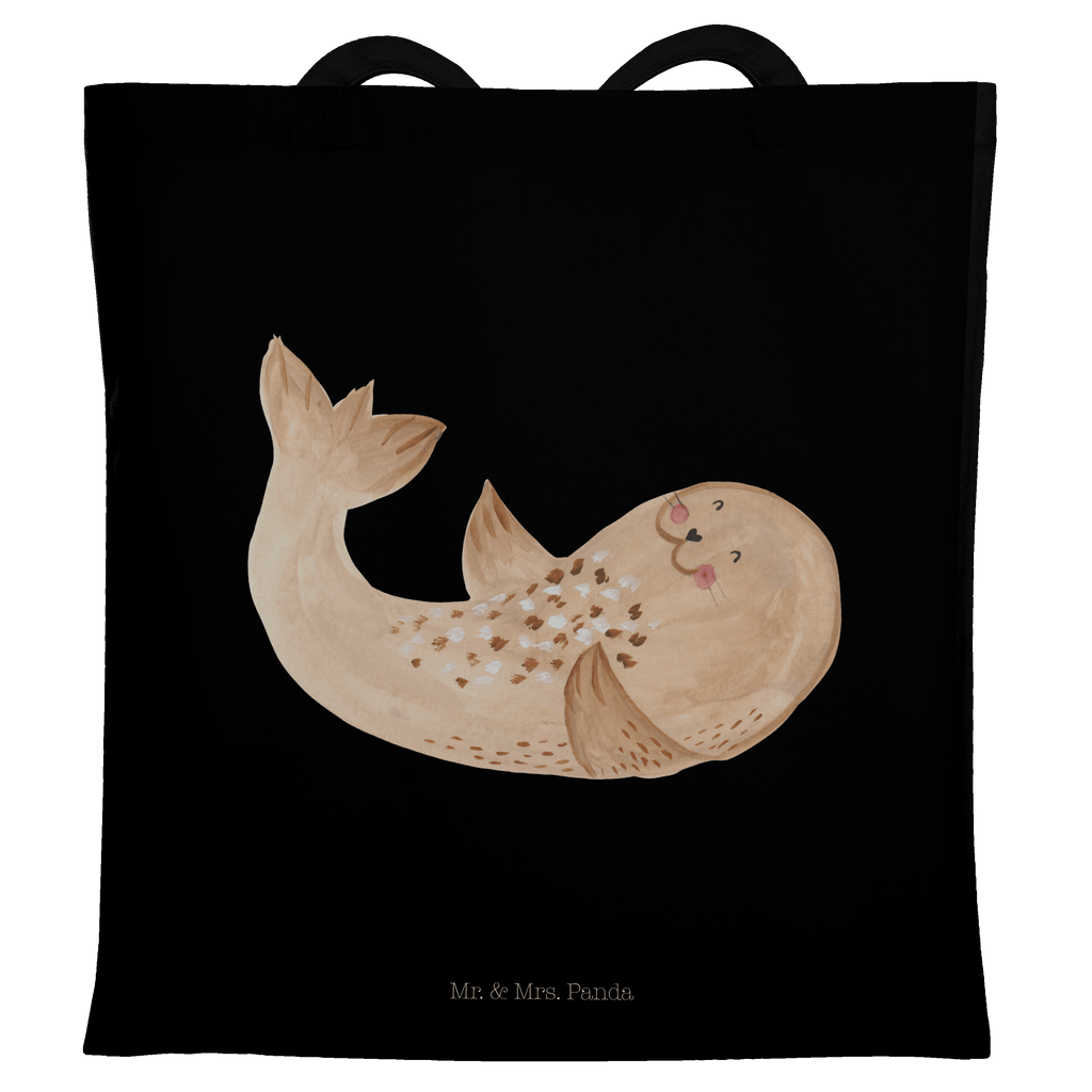 Tragetasche Robbe liegend Beuteltasche, Beutel, Einkaufstasche, Jutebeutel, Stoffbeutel, Tiermotive, Gute Laune, lustige Sprüche, Tiere, Robbe, Robben, Seehund, Strand, Meerestier, Ostsee, Nordsee, Lachen, Freude