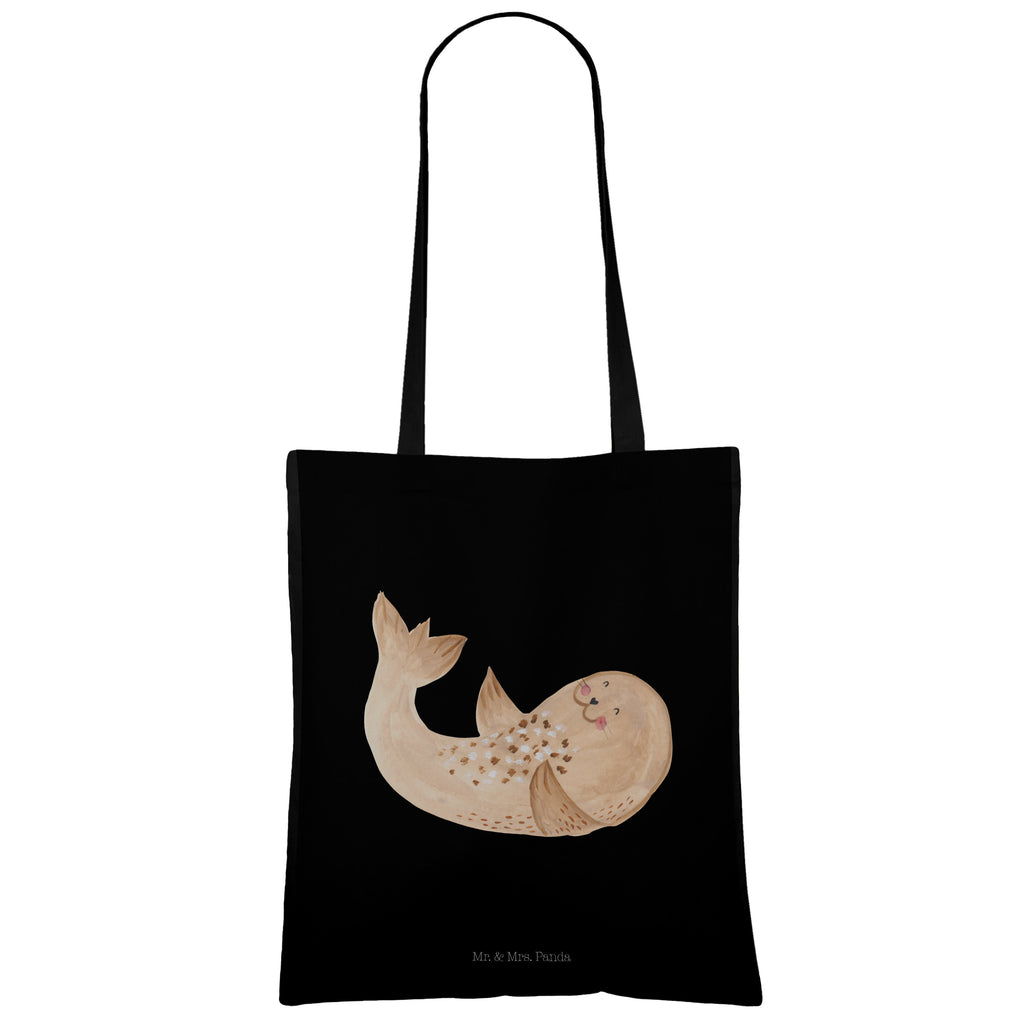 Tragetasche Robbe liegend Beuteltasche, Beutel, Einkaufstasche, Jutebeutel, Stoffbeutel, Tiermotive, Gute Laune, lustige Sprüche, Tiere, Robbe, Robben, Seehund, Strand, Meerestier, Ostsee, Nordsee, Lachen, Freude
