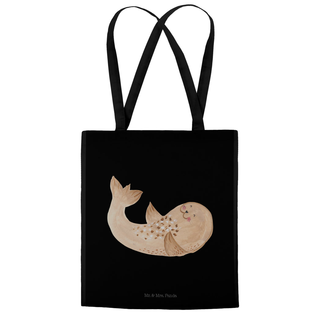 Tragetasche Robbe liegend Beuteltasche, Beutel, Einkaufstasche, Jutebeutel, Stoffbeutel, Tiermotive, Gute Laune, lustige Sprüche, Tiere, Robbe, Robben, Seehund, Strand, Meerestier, Ostsee, Nordsee, Lachen, Freude