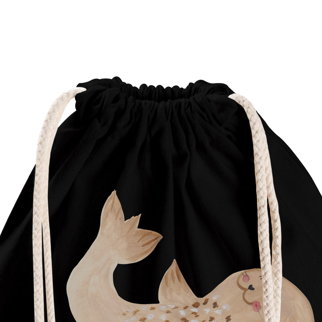 Sportbeutel Robbe liegend Turnbeutel, Beutel, Sporttasche, Tasche, Stoffbeutel, Tiermotive, Gute Laune, lustige Sprüche, Tiere, Robbe, Robben, Seehund, Strand, Meerestier, Ostsee, Nordsee, Lachen, Freude