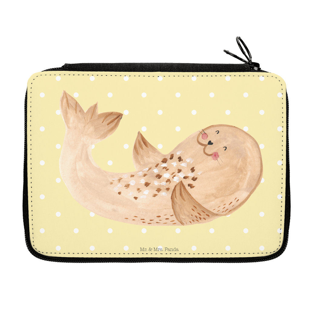 Federmappe Robbe liegend Federmappe, Stiftetasche, Stifte Etui, Schule, Einschulung, Geschenk, Kind, Schüler, Schülerin, Stifterolle, Federmäppchen, Motiv, Grundschule, Federmäppchen bedruckt, Büro Stifte Etui, Bestückte Federmappe, Kinder Federmappe, Federmappe Einschulung, Tiermotive, Gute Laune, lustige Sprüche, Tiere, Robbe, Robben, Seehund, Strand, Meerestier, Ostsee, Nordsee, Lachen, Freude