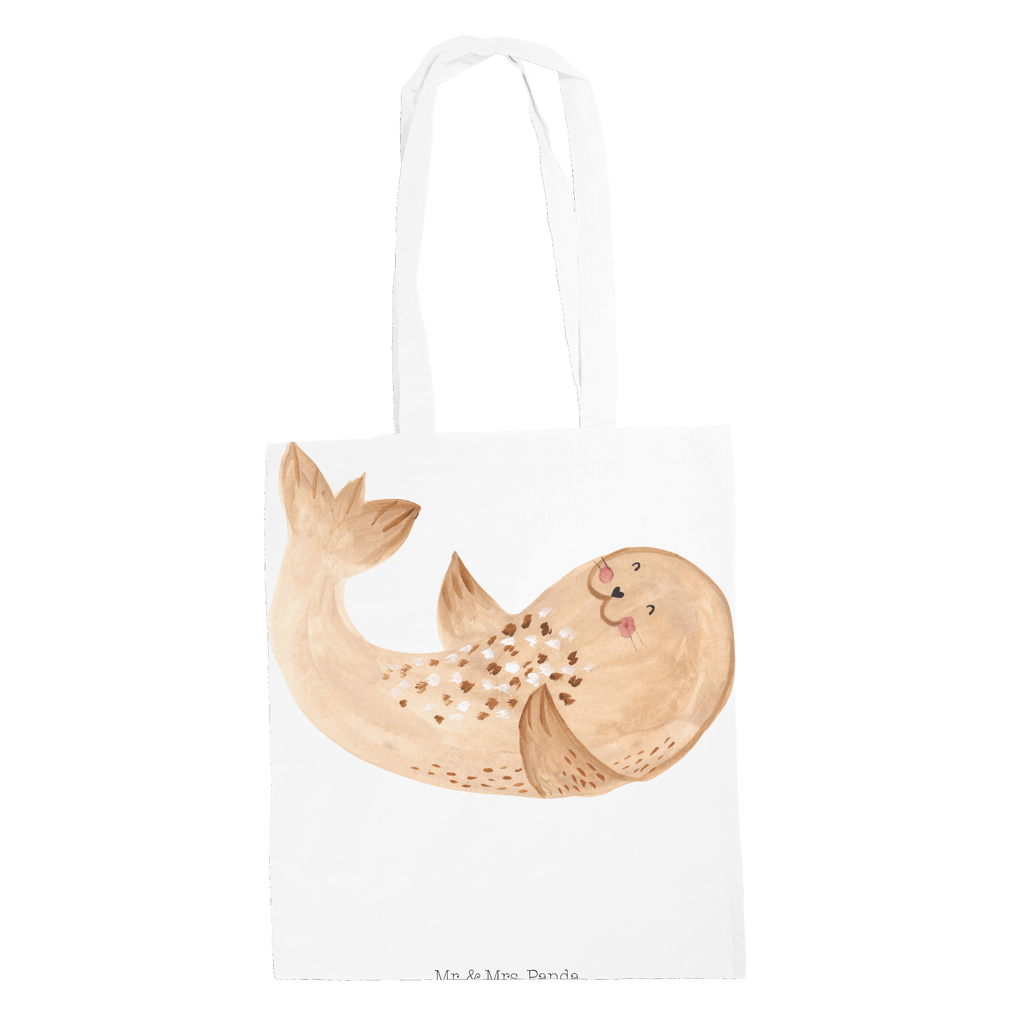 Tragetasche Robbe liegend Beuteltasche, Beutel, Einkaufstasche, Jutebeutel, Stoffbeutel, Tiermotive, Gute Laune, lustige Sprüche, Tiere, Robbe, Robben, Seehund, Strand, Meerestier, Ostsee, Nordsee, Lachen, Freude