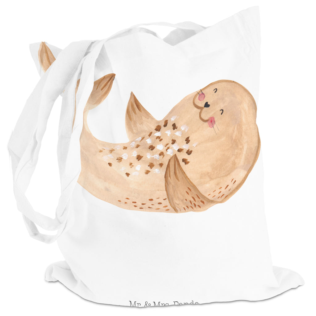 Tragetasche Robbe liegend Beuteltasche, Beutel, Einkaufstasche, Jutebeutel, Stoffbeutel, Tiermotive, Gute Laune, lustige Sprüche, Tiere, Robbe, Robben, Seehund, Strand, Meerestier, Ostsee, Nordsee, Lachen, Freude