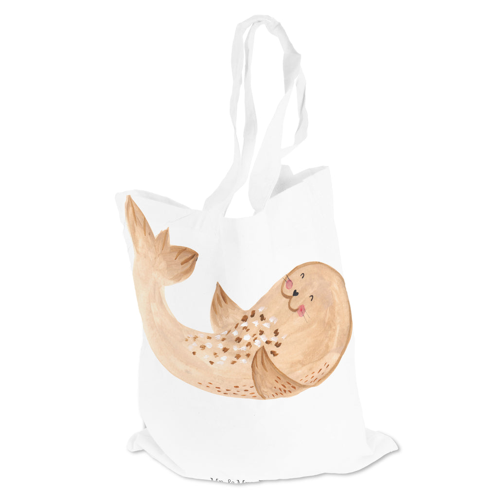 Tragetasche Robbe liegend Beuteltasche, Beutel, Einkaufstasche, Jutebeutel, Stoffbeutel, Tiermotive, Gute Laune, lustige Sprüche, Tiere, Robbe, Robben, Seehund, Strand, Meerestier, Ostsee, Nordsee, Lachen, Freude