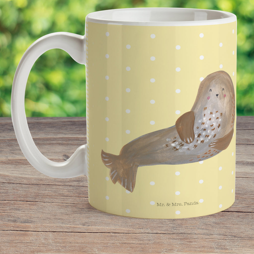Kindertasse Robbe lachend Kunststoff Tasse, Kindergarten, Tasse, Trinkbecher, Camping Becher, Kaffeetasse, Kunststoffbecher, Kindergartenbecher, Outdoorgeschirr, Kunststoffgeschirr, Reisebecher, Reisetasse, Kinderbecher, Tiermotive, Gute Laune, lustige Sprüche, Tiere, Robbe, Robben, Seehund, Strand, Meerestier, Ostsee, Nordsee