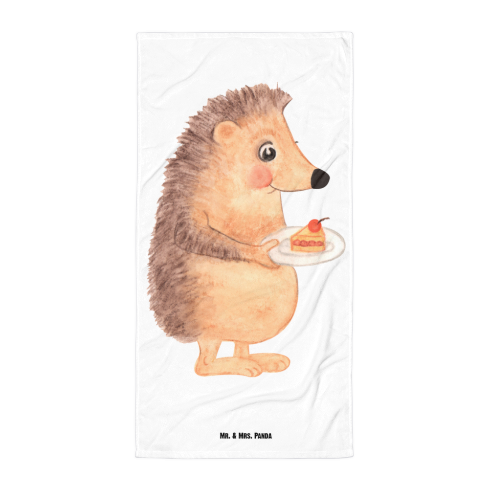 XL Badehandtuch Igel mit Kuchenstück Handtuch, Badetuch, Duschtuch, Strandtuch, Saunatuch, Tiermotive, Gute Laune, lustige Sprüche, Tiere, Igel, Essen Spruch, Kuchen, Backen Geschenk, Kuchen backen, Einladung Party, Geburtstagskuchen, Torte
