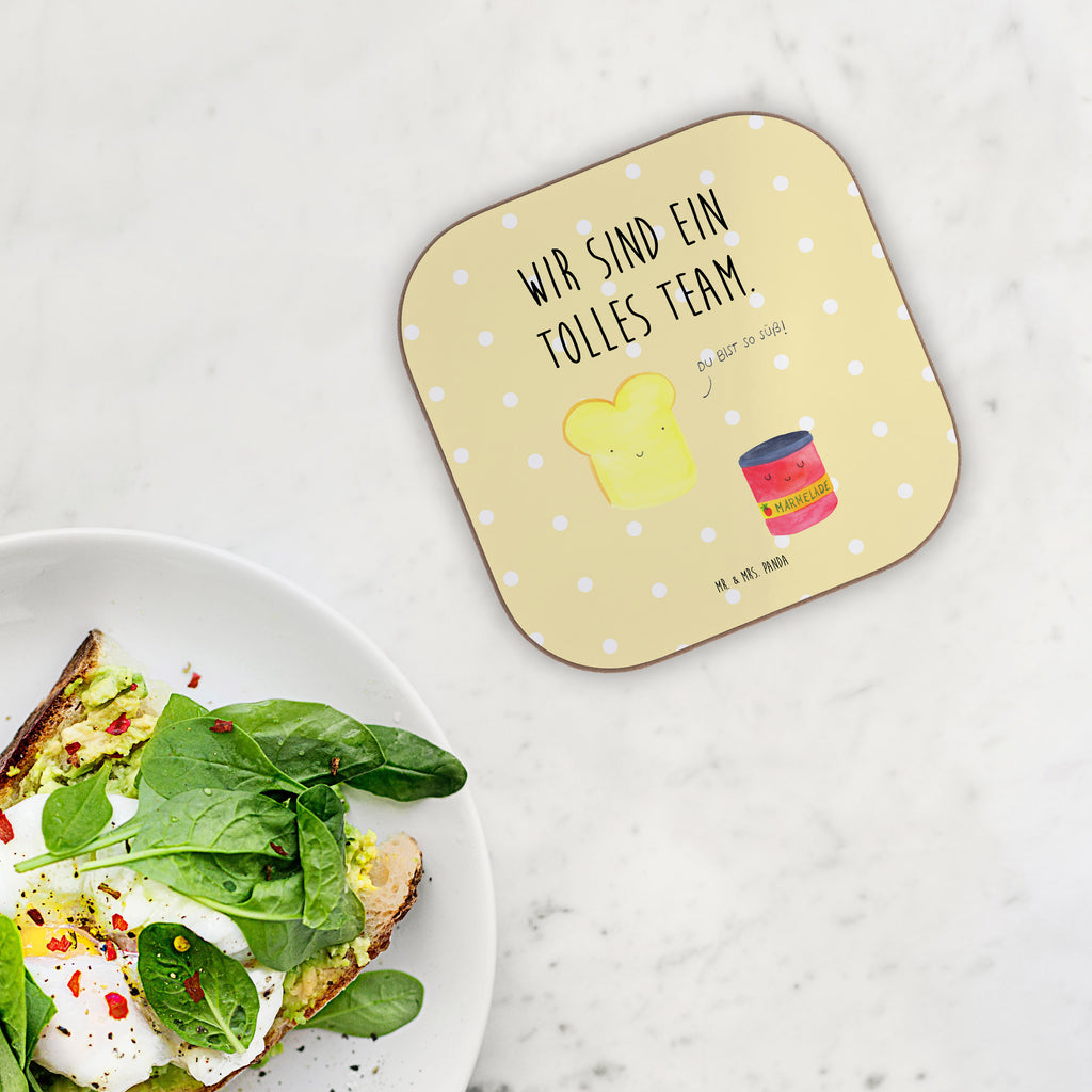 Quadratische Untersetzer Toast & Marmelade Bierdeckel, Glasuntersetzer, Untersetzer Gläser, Getränkeuntersetzer, Tiermotive, Gute Laune, lustige Sprüche, Tiere, Toast, Marmelade, Dreamteam, süße Postkarte, süß, Küche Deko, Küche Spruch, Frühstück Einladung, Brot, Toastbrot