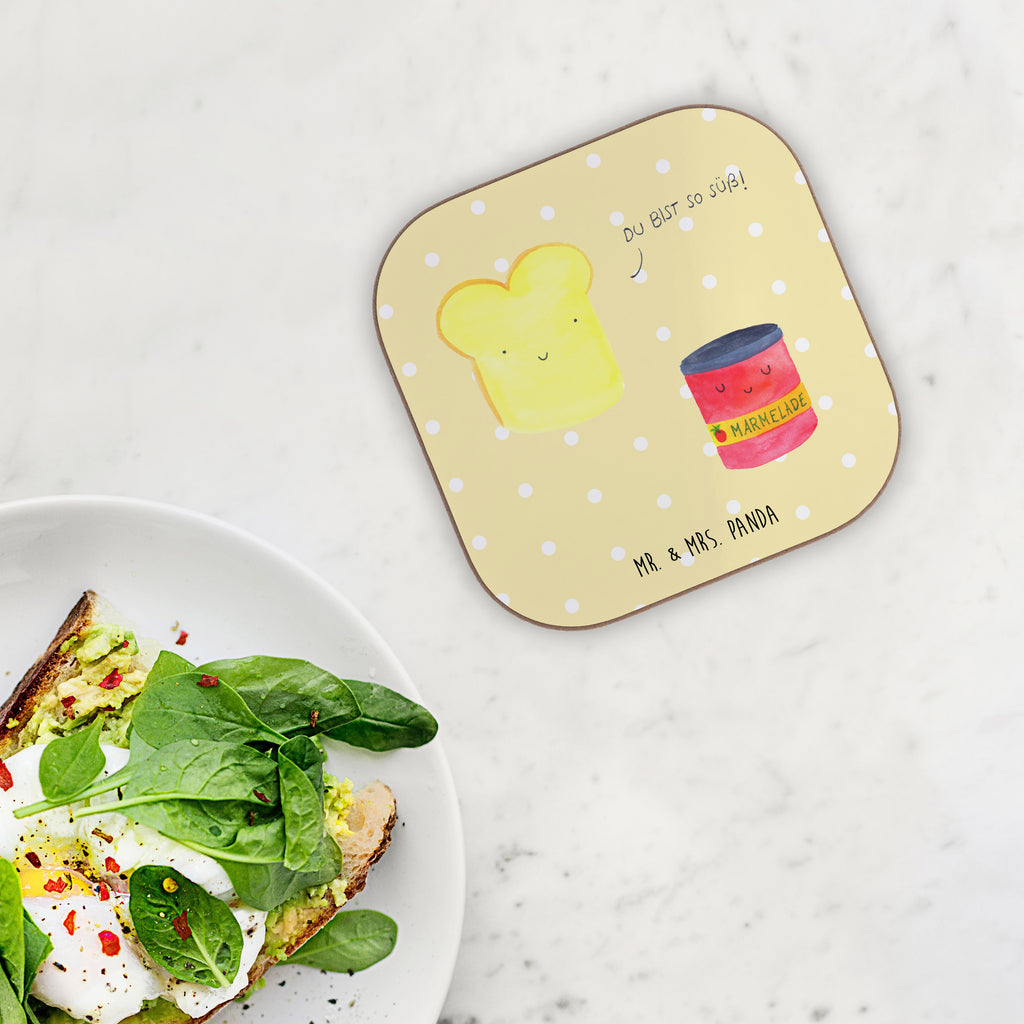 Quadratische Untersetzer Toast & Marmelade Bierdeckel, Glasuntersetzer, Untersetzer Gläser, Getränkeuntersetzer, Tiermotive, Gute Laune, lustige Sprüche, Tiere, Toast, Marmelade, Dreamteam, süße Postkarte, süß, Küche Deko, Küche Spruch, Frühstück Einladung, Brot, Toastbrot