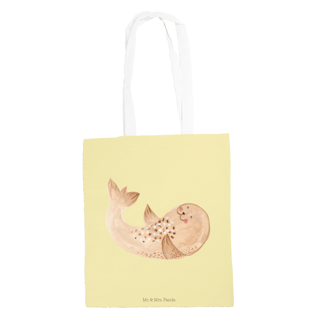 Tragetasche Robbe liegend Beuteltasche, Beutel, Einkaufstasche, Jutebeutel, Stoffbeutel, Tiermotive, Gute Laune, lustige Sprüche, Tiere, Robbe, Robben, Seehund, Strand, Meerestier, Ostsee, Nordsee, Lachen, Freude