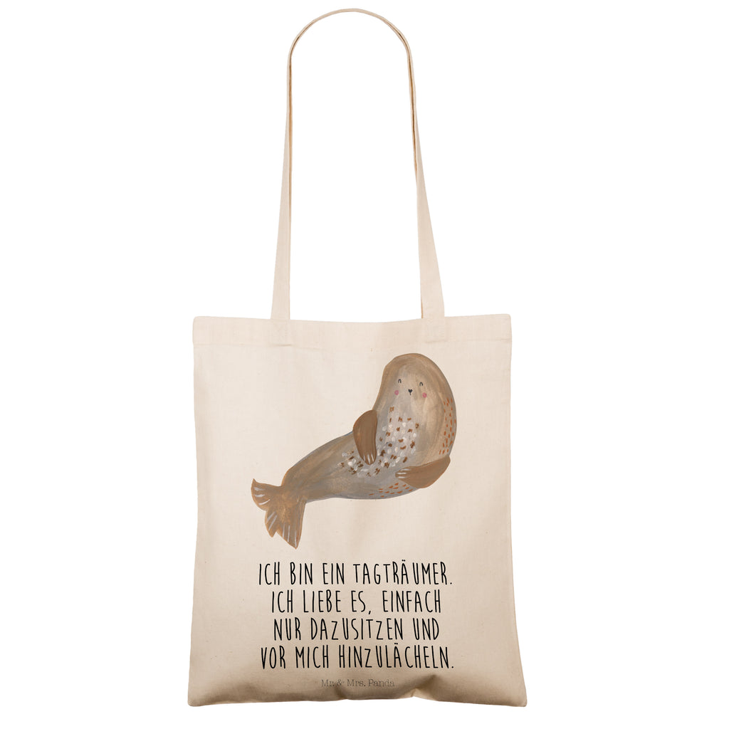 Tragetasche Robbe lachend Beuteltasche, Beutel, Einkaufstasche, Jutebeutel, Stoffbeutel, Tiermotive, Gute Laune, lustige Sprüche, Tiere, Robbe, Robben, Seehund, Strand, Meerestier, Ostsee, Nordsee