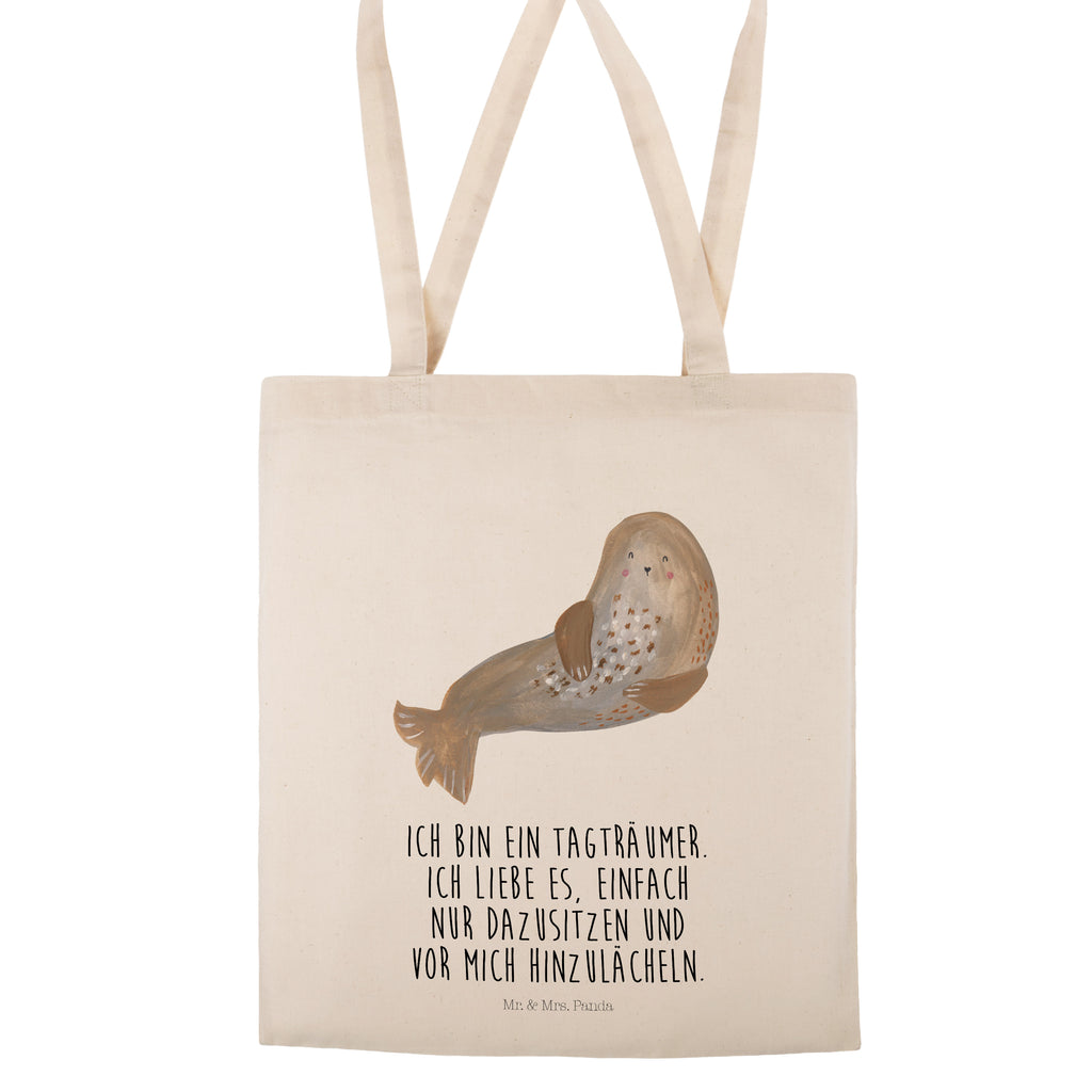 Tragetasche Robbe lachend Beuteltasche, Beutel, Einkaufstasche, Jutebeutel, Stoffbeutel, Tiermotive, Gute Laune, lustige Sprüche, Tiere, Robbe, Robben, Seehund, Strand, Meerestier, Ostsee, Nordsee