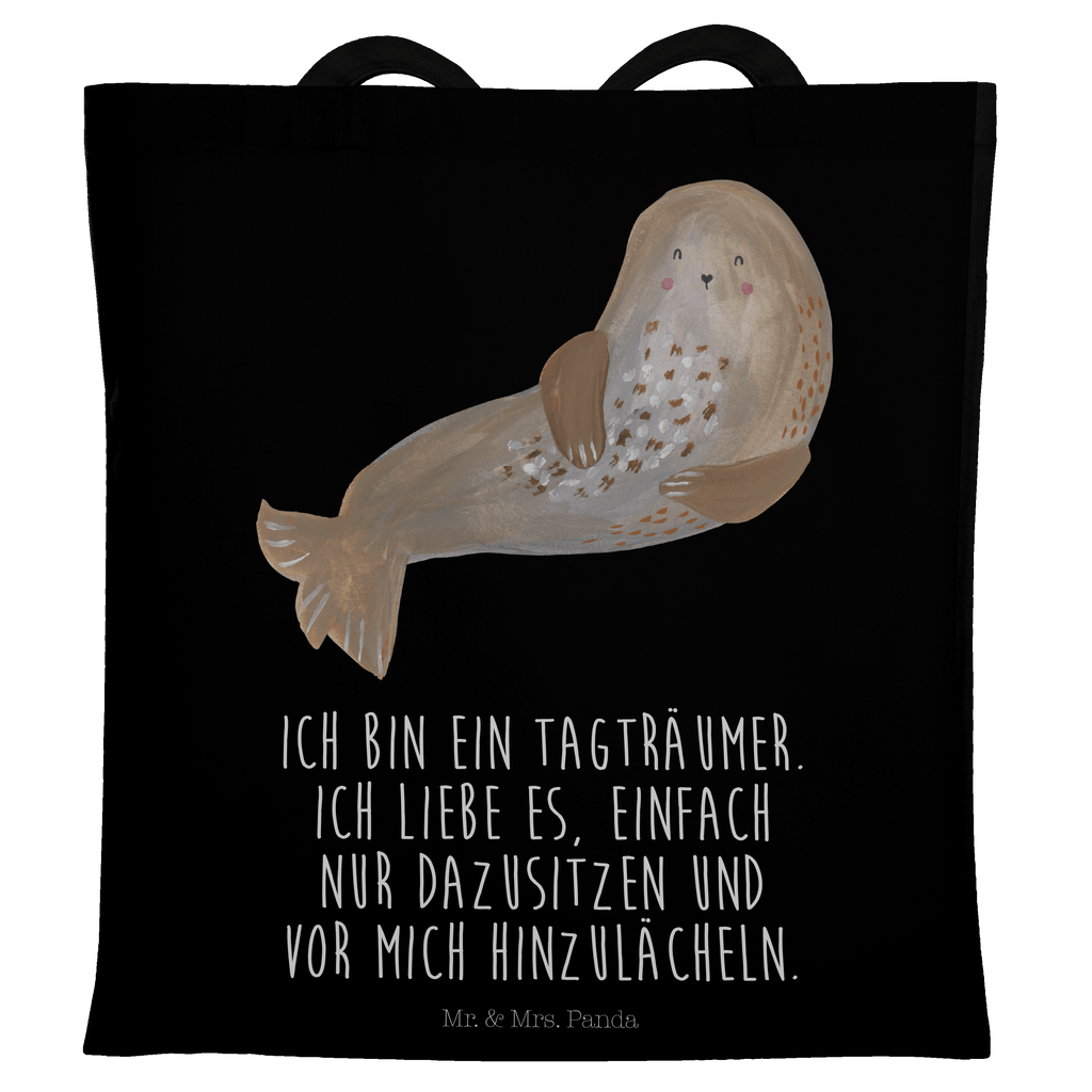 Tragetasche Robbe lachend Beuteltasche, Beutel, Einkaufstasche, Jutebeutel, Stoffbeutel, Tiermotive, Gute Laune, lustige Sprüche, Tiere, Robbe, Robben, Seehund, Strand, Meerestier, Ostsee, Nordsee