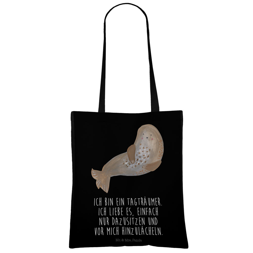 Tragetasche Robbe lachend Beuteltasche, Beutel, Einkaufstasche, Jutebeutel, Stoffbeutel, Tiermotive, Gute Laune, lustige Sprüche, Tiere, Robbe, Robben, Seehund, Strand, Meerestier, Ostsee, Nordsee