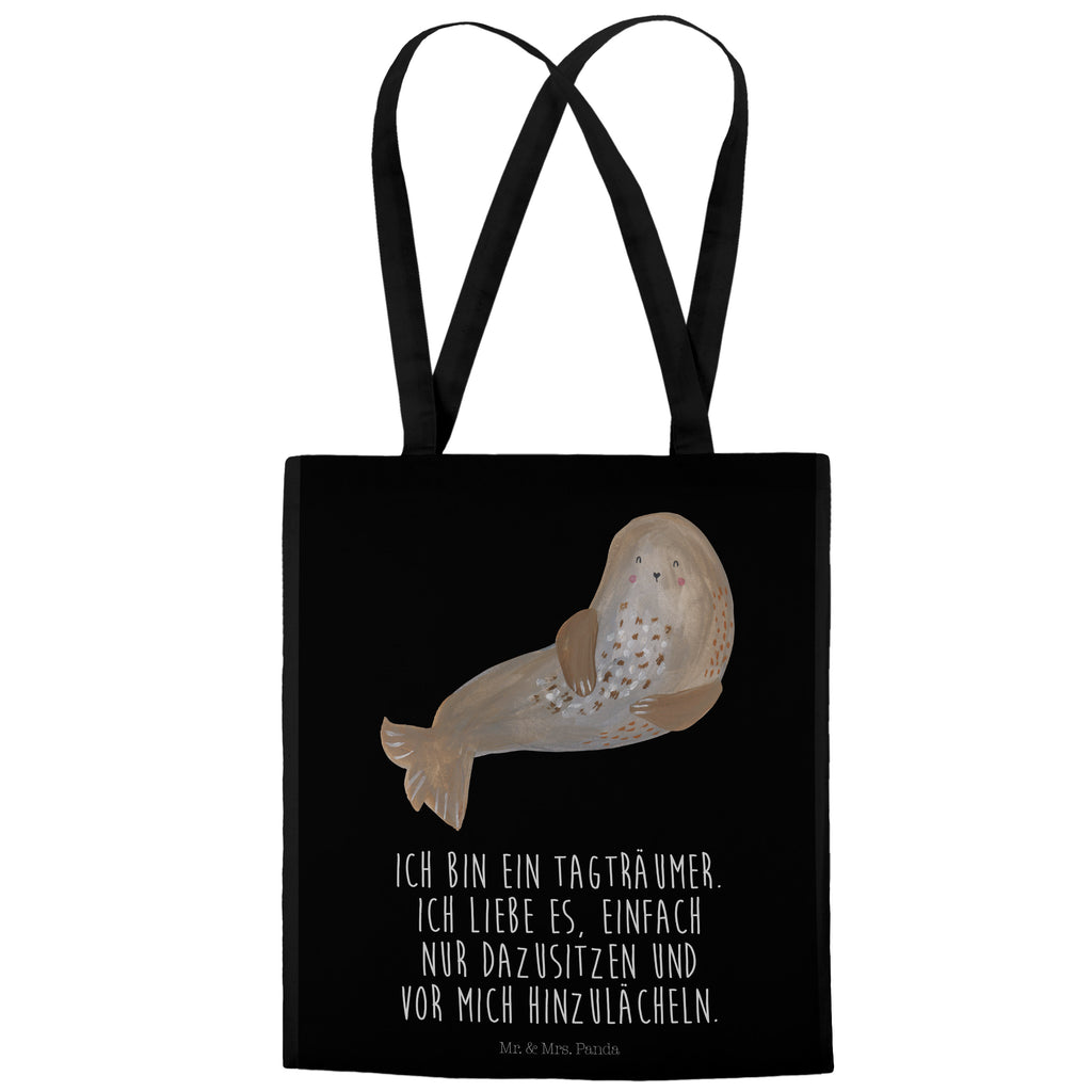 Tragetasche Robbe lachend Beuteltasche, Beutel, Einkaufstasche, Jutebeutel, Stoffbeutel, Tiermotive, Gute Laune, lustige Sprüche, Tiere, Robbe, Robben, Seehund, Strand, Meerestier, Ostsee, Nordsee