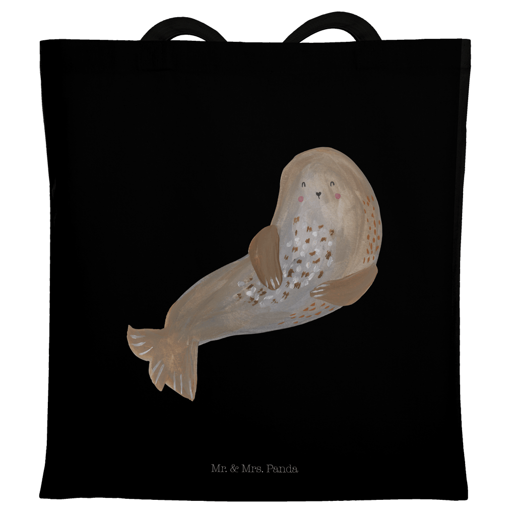 Tragetasche Robbe lachend Beuteltasche, Beutel, Einkaufstasche, Jutebeutel, Stoffbeutel, Tiermotive, Gute Laune, lustige Sprüche, Tiere, Robbe, Robben, Seehund, Strand, Meerestier, Ostsee, Nordsee