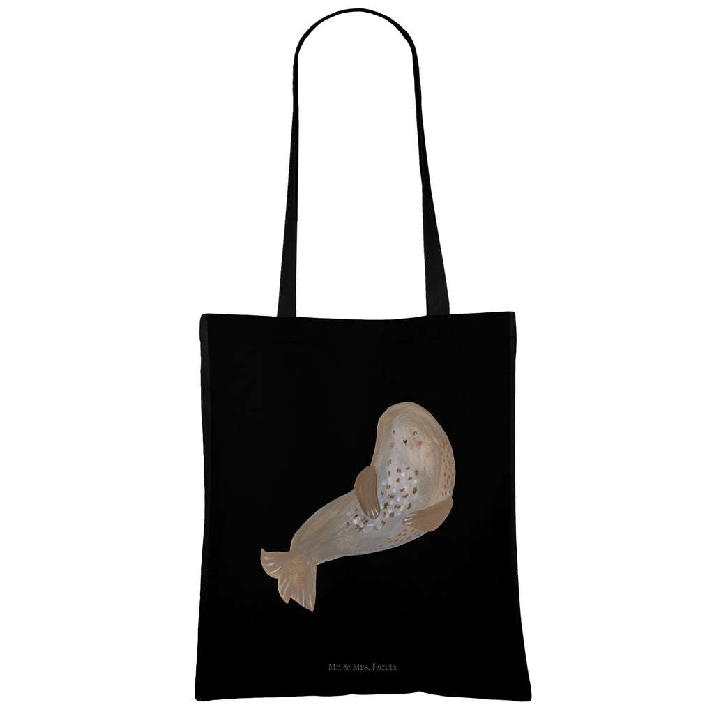 Tragetasche Robbe lachend Beuteltasche, Beutel, Einkaufstasche, Jutebeutel, Stoffbeutel, Tiermotive, Gute Laune, lustige Sprüche, Tiere, Robbe, Robben, Seehund, Strand, Meerestier, Ostsee, Nordsee