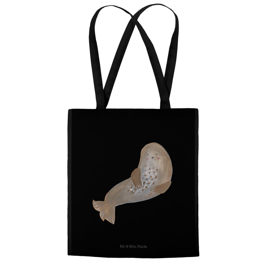 Tragetasche Robbe lachend Beuteltasche, Beutel, Einkaufstasche, Jutebeutel, Stoffbeutel, Tiermotive, Gute Laune, lustige Sprüche, Tiere, Robbe, Robben, Seehund, Strand, Meerestier, Ostsee, Nordsee