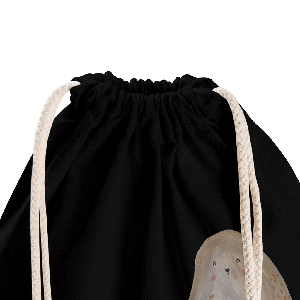 Sportbeutel Robbe lachend Turnbeutel, Beutel, Sporttasche, Tasche, Stoffbeutel, Tiermotive, Gute Laune, lustige Sprüche, Tiere, Robbe, Robben, Seehund, Strand, Meerestier, Ostsee, Nordsee