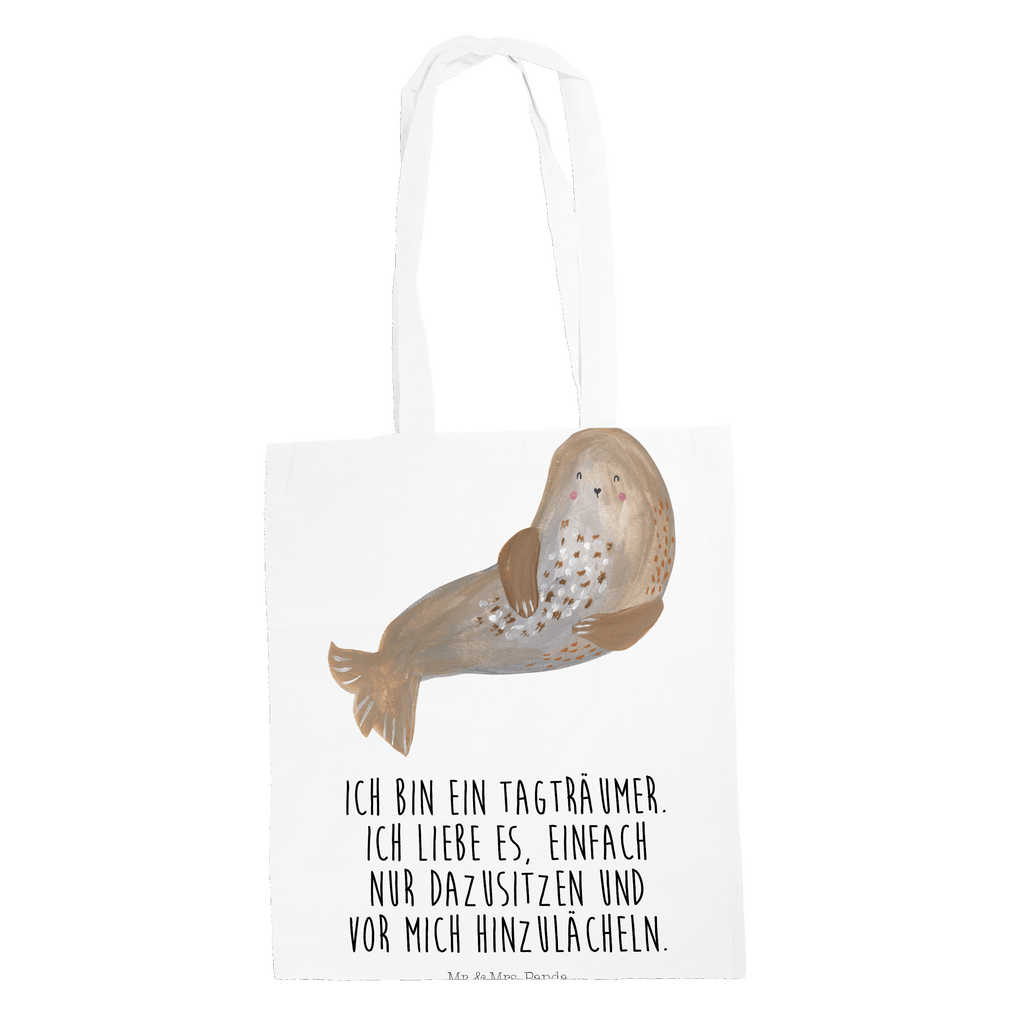 Tragetasche Robbe lachend Beuteltasche, Beutel, Einkaufstasche, Jutebeutel, Stoffbeutel, Tiermotive, Gute Laune, lustige Sprüche, Tiere, Robbe, Robben, Seehund, Strand, Meerestier, Ostsee, Nordsee