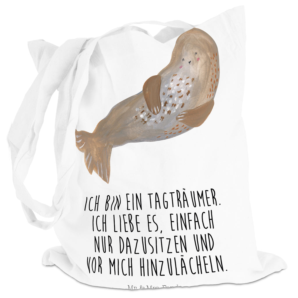 Tragetasche Robbe lachend Beuteltasche, Beutel, Einkaufstasche, Jutebeutel, Stoffbeutel, Tiermotive, Gute Laune, lustige Sprüche, Tiere, Robbe, Robben, Seehund, Strand, Meerestier, Ostsee, Nordsee